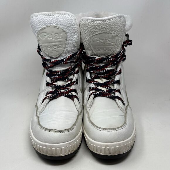 Pajar Canada Dala Winter Boots Womens 9 - 9.5 White Leather Faux Fur Waterproof - Picture 6 of 16